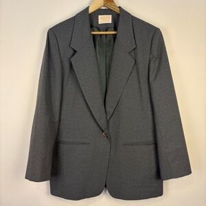 Pendleton Charcoal Gray Pure Wool Classic Single Button Blazer